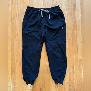 Figs, Uman Relaxed Jogger Scrub Pants, Womens, Black, Size: L, Length: Regular